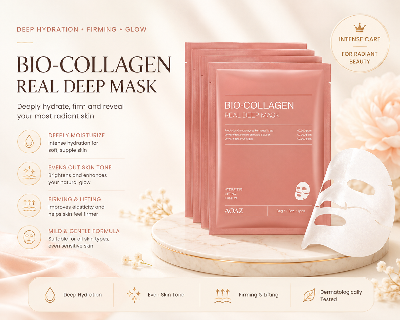 Bio-Collagen Radiance Ritual Mask (4 masks per pack)